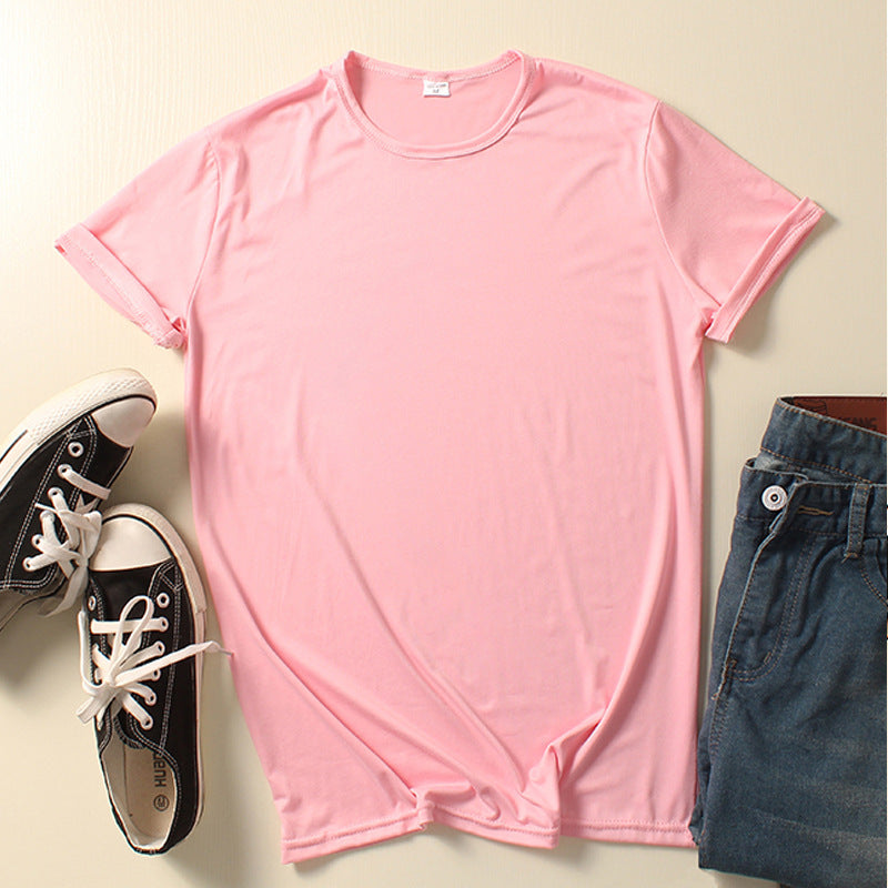 Camiseta holgada de manga corta con cuello redondo