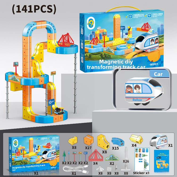 Juego de juguetes de tren educativo magnético