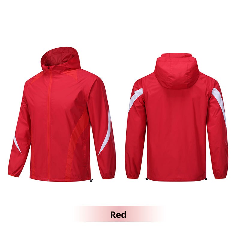 Chaqueta de lluvia con capucha a prueba de viento Entrenamiento deportivo para hombre