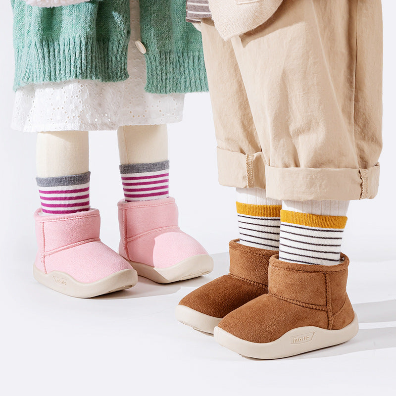 Botas de nieve de invierno con forro polar para niños