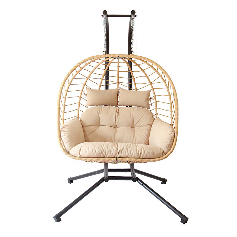 Silla colgante de mimbre