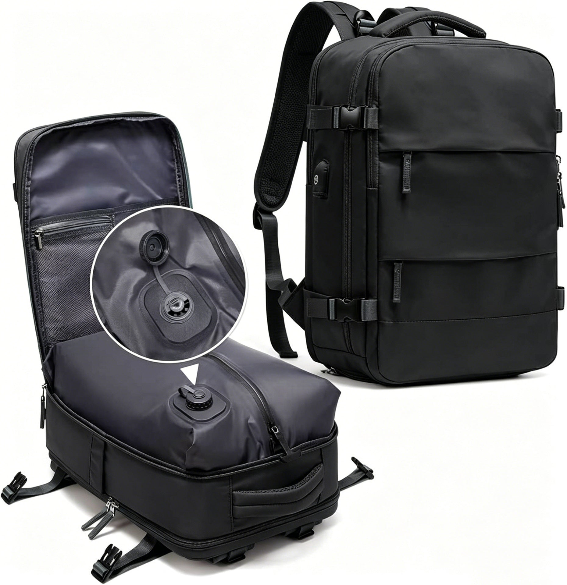 Automatic Vacuum Compression Multifunctional Travel Backpack