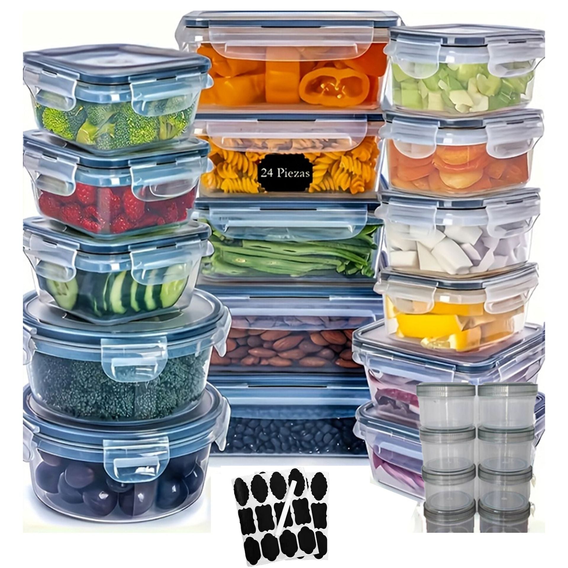 Contenedores de almacenamiento de alimentos aptos para microondas