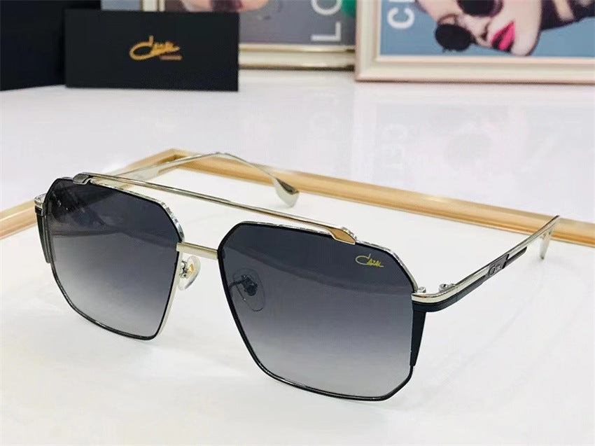 Gafas de montura completa negras metálicas