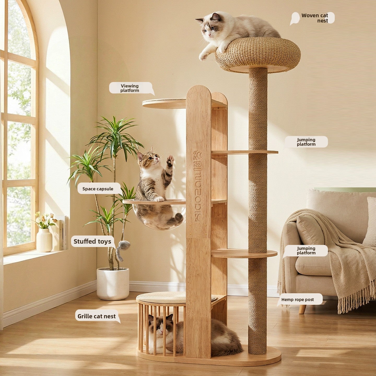 Torre de escalada para gatos