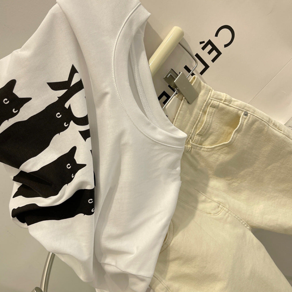 Womens Short Sleeve T-Shirt Oversize Casual