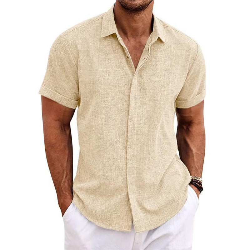 Camisa de manga corta de lino para hombre