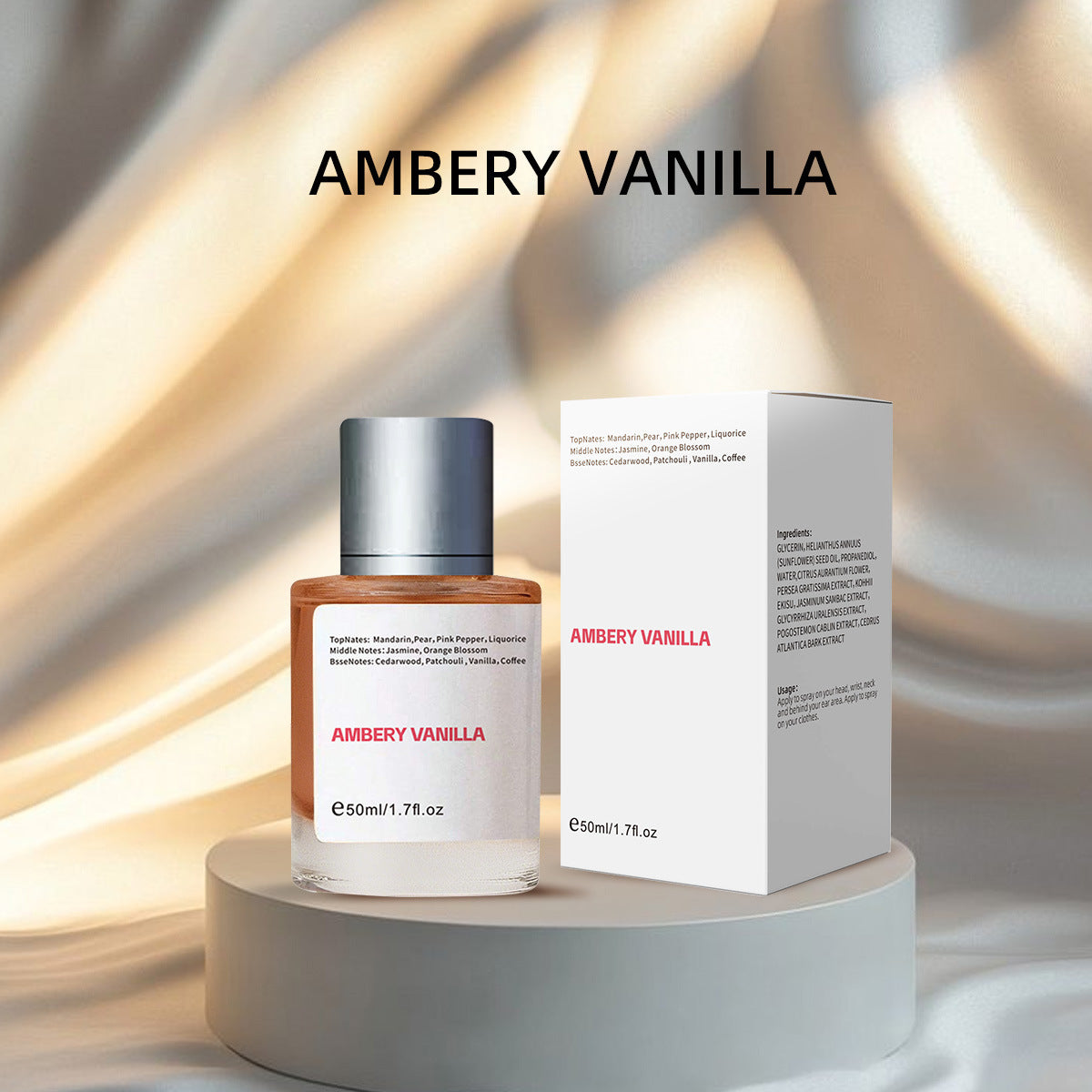 Spray de perfume de vainilla ámbar
