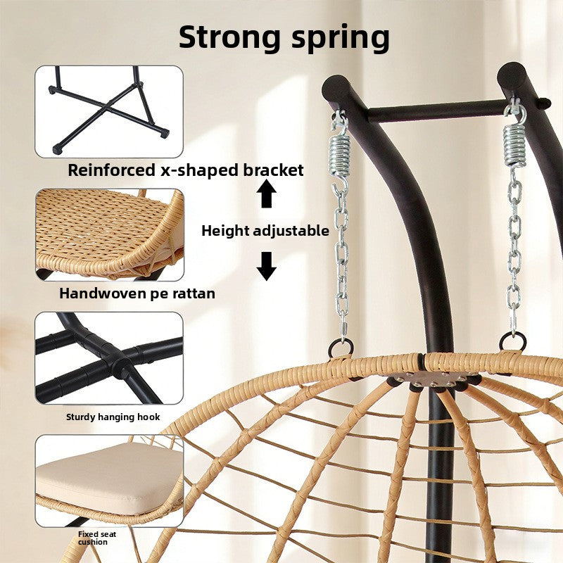Silla colgante de mimbre