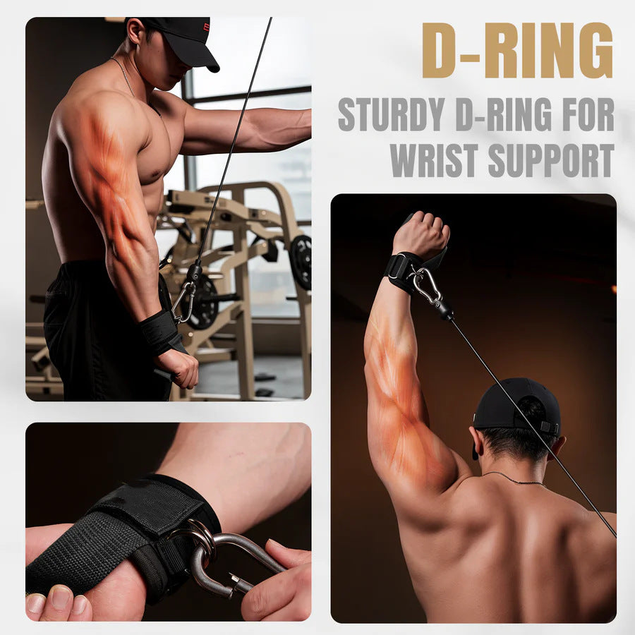 Pulsera de entrenamiento con cinturón de agarre antideslizante de doble anillo en D