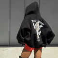 Sudadera con capucha estampada en la espalda