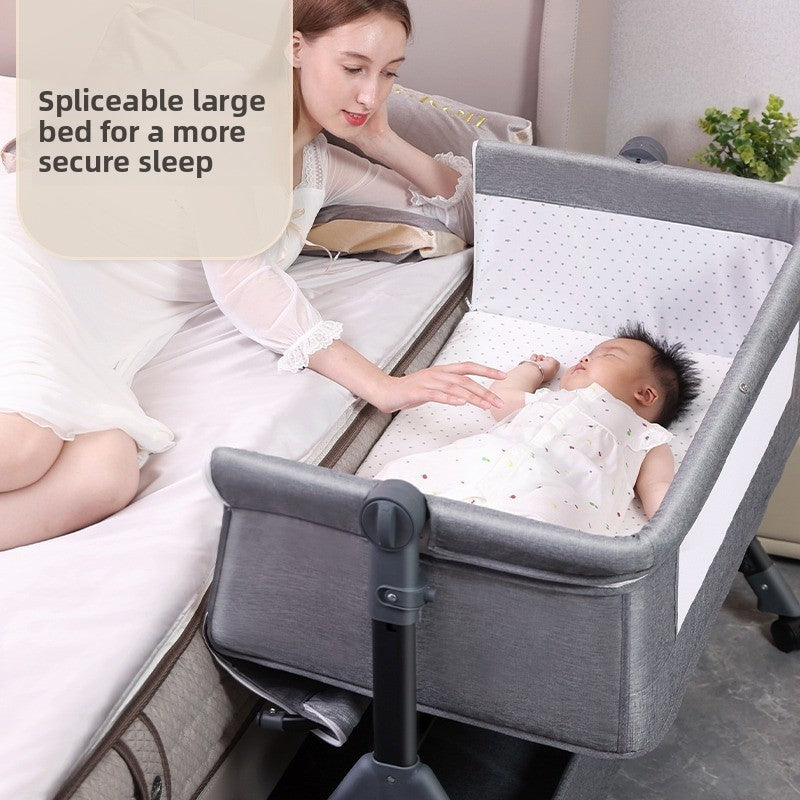 Cuna portátil de altura ajustable con mosquitera