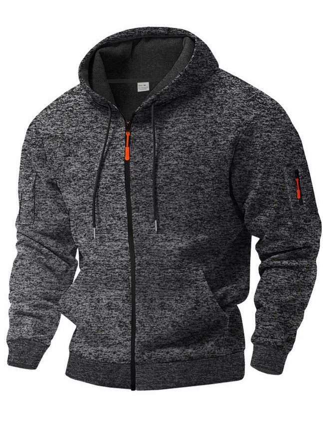 Ropa deportiva casual con capucha y cremallera para hombre