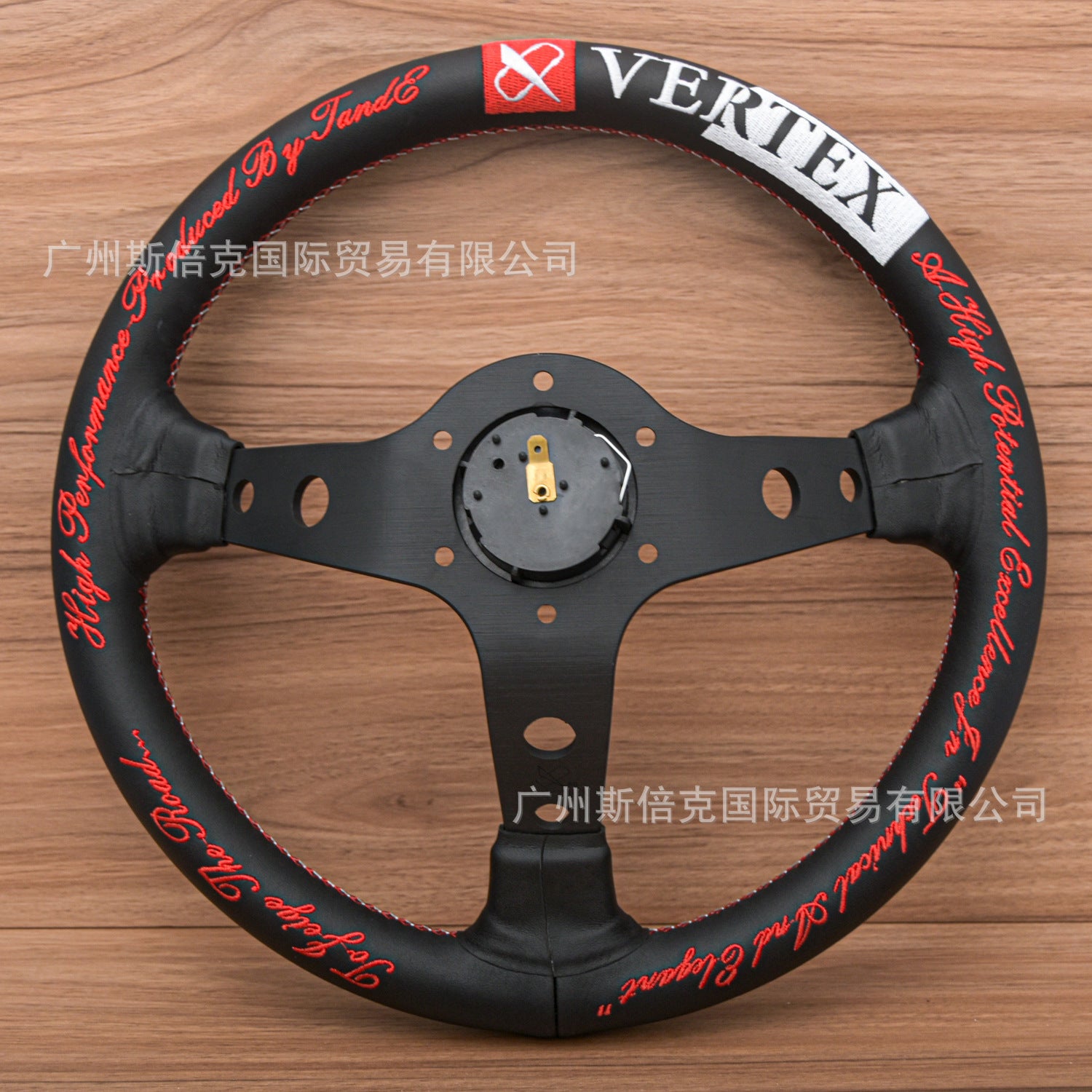 volante de cuero modificado de 320 mm