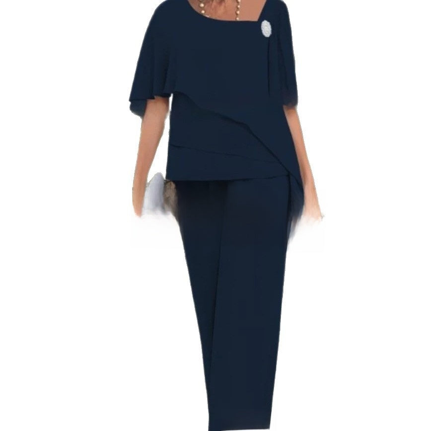 Pantalones anchos de gasa con cuentas