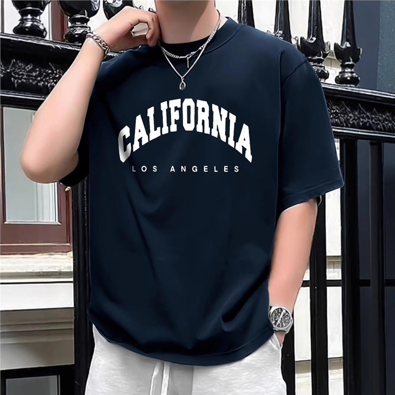 Top holgado informal de manga corta para hombre