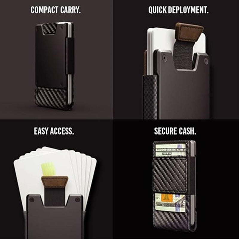 Cartera de tarjetas de cuero genuino ultrafina
