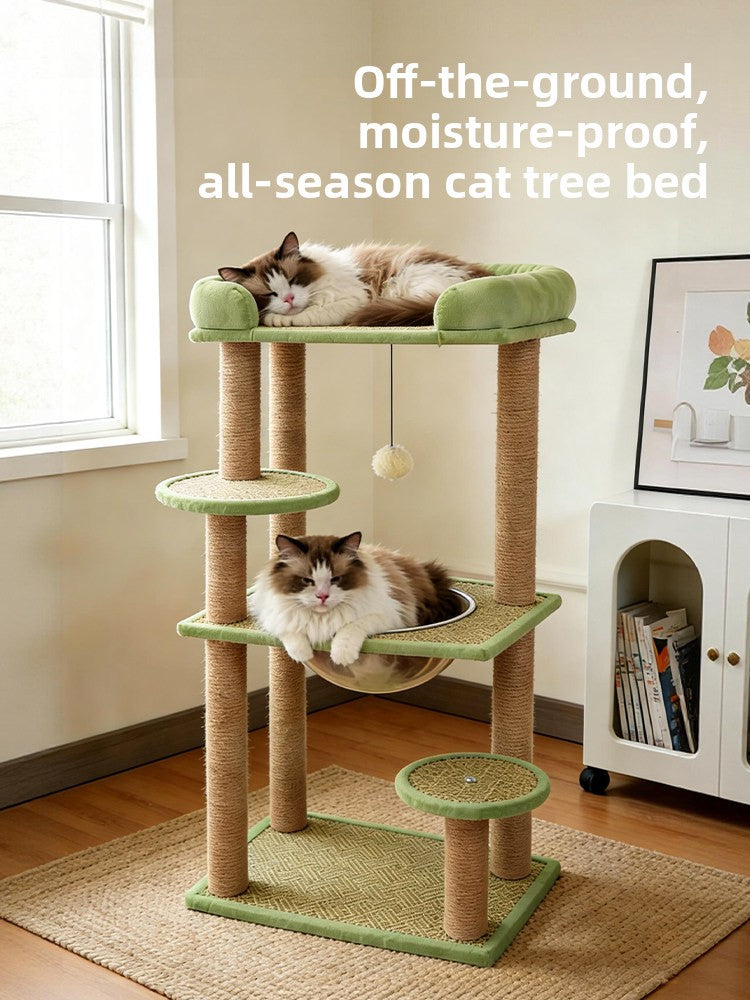 Cama de gato de doble capa y marco de escalada