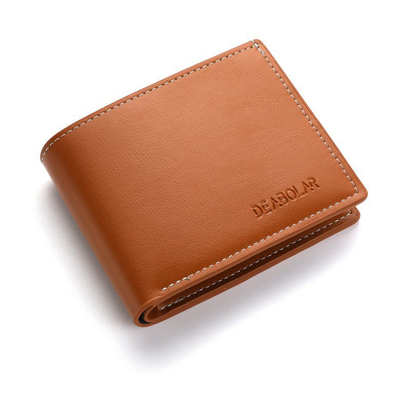 Cartera de cuero PU plegable para hombre