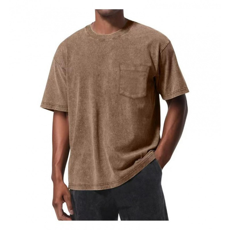 Camiseta de algodón de gran tamaño lavado vintage