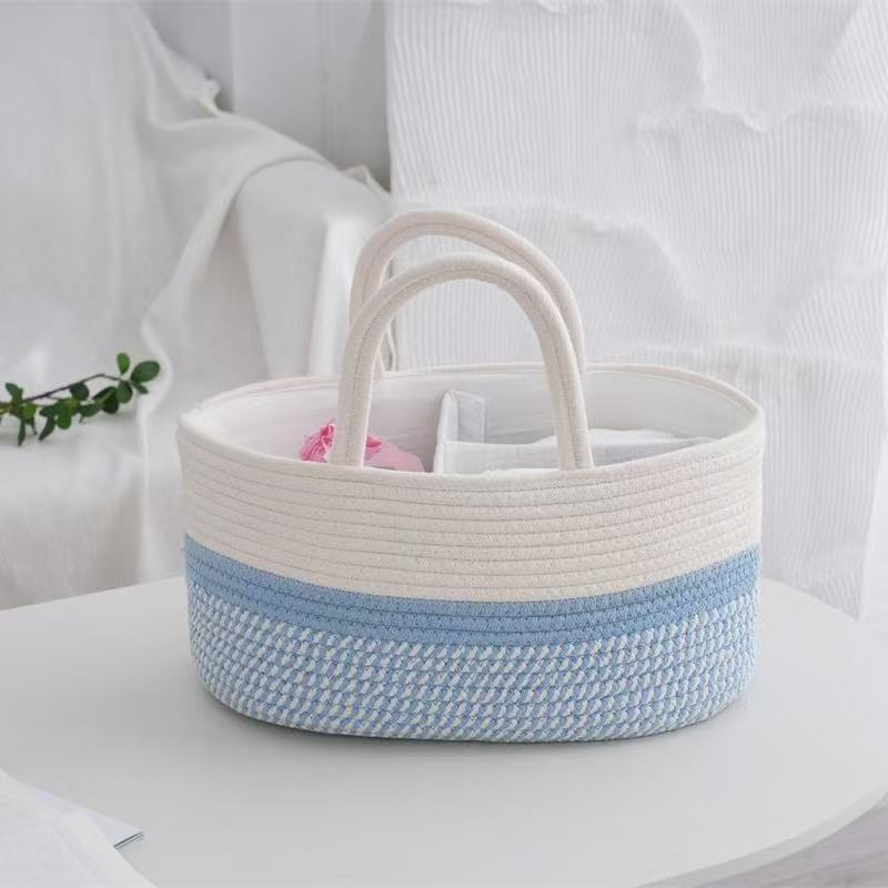 Handwoven Storage Basket with Removable Compartments