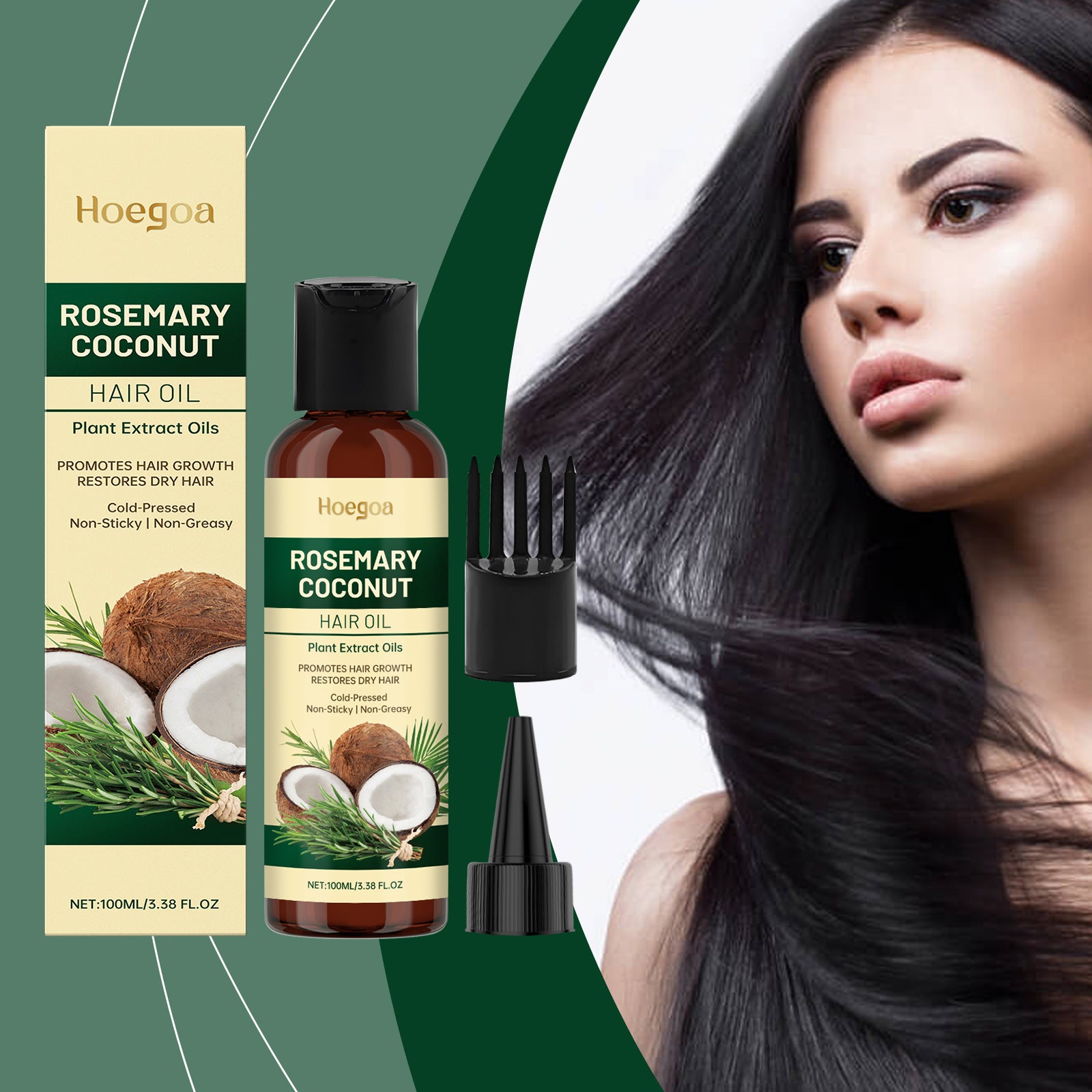 aceite para el cabello con romero y coco