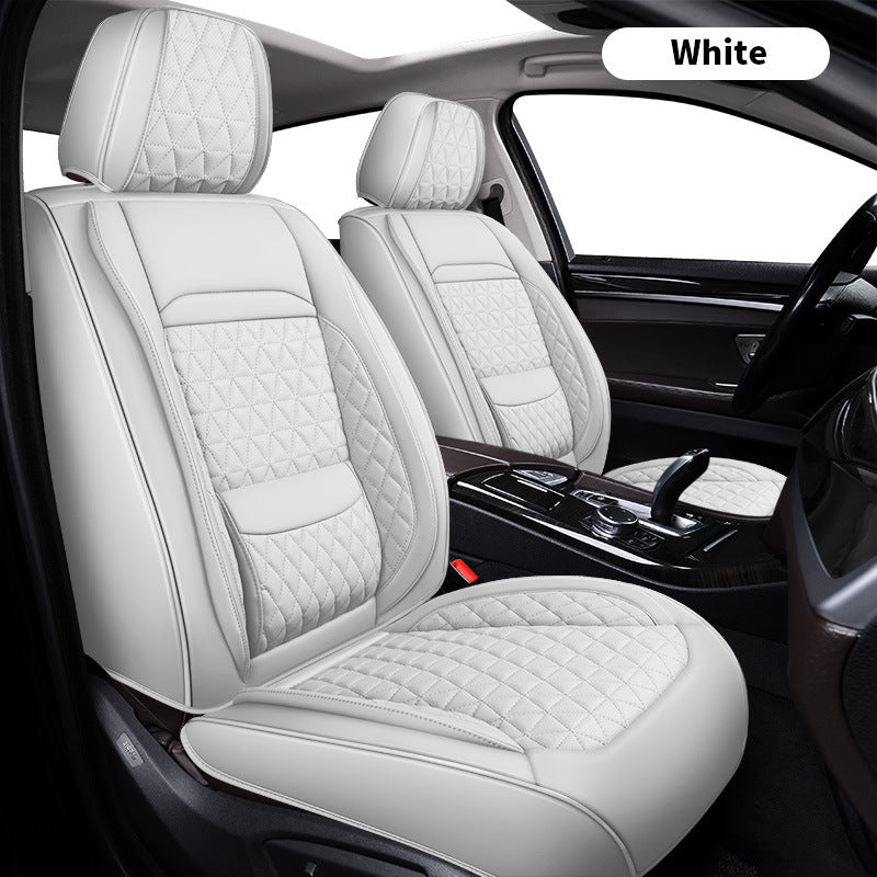 Funda de cuero para asiento de coche con soporte lumbar